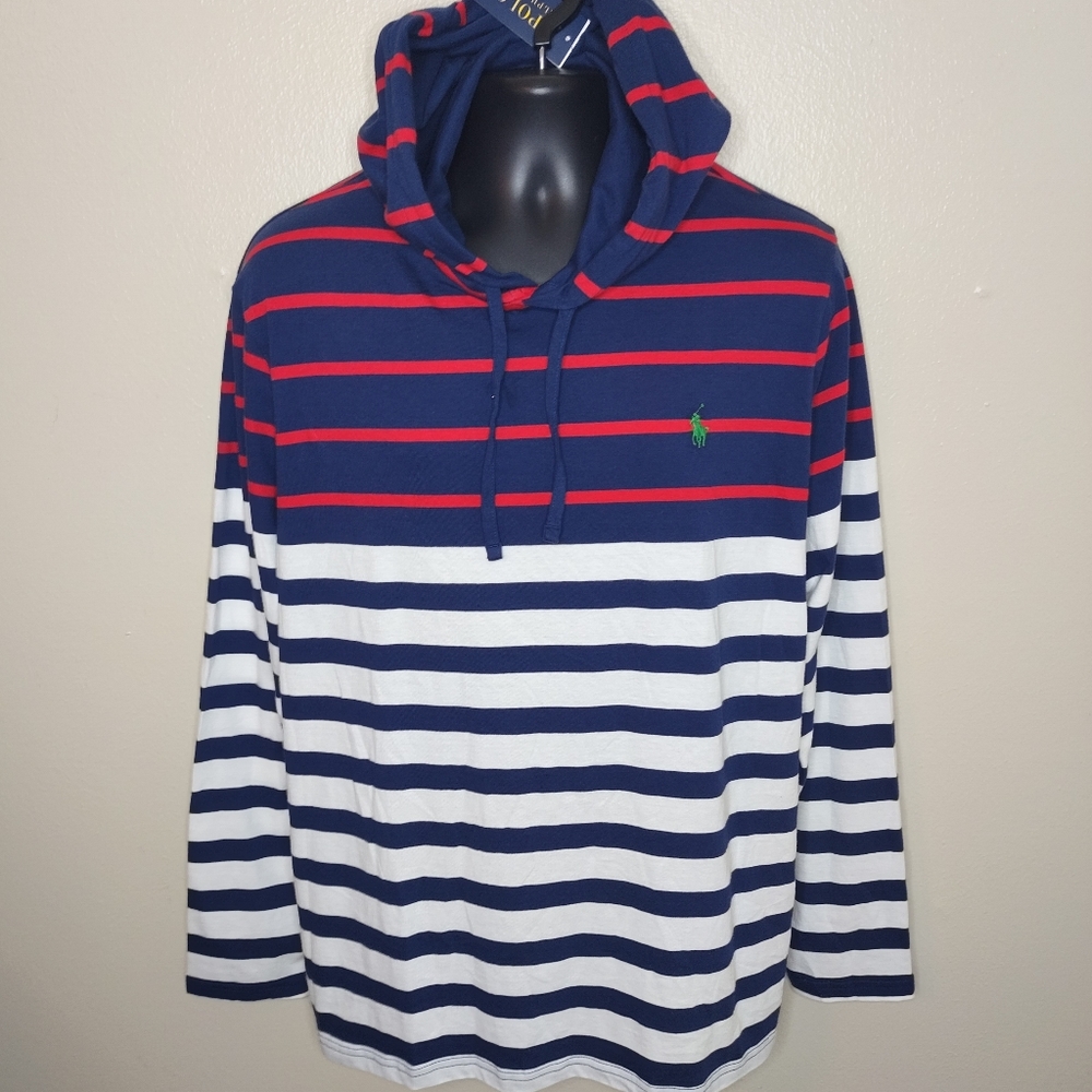Polo by Ralph Lauren Red and Blue Striped Hoodie